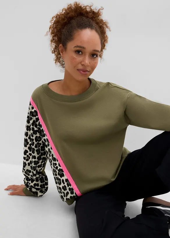 Sweatshirt av mjuk bomullsmix, bonprix