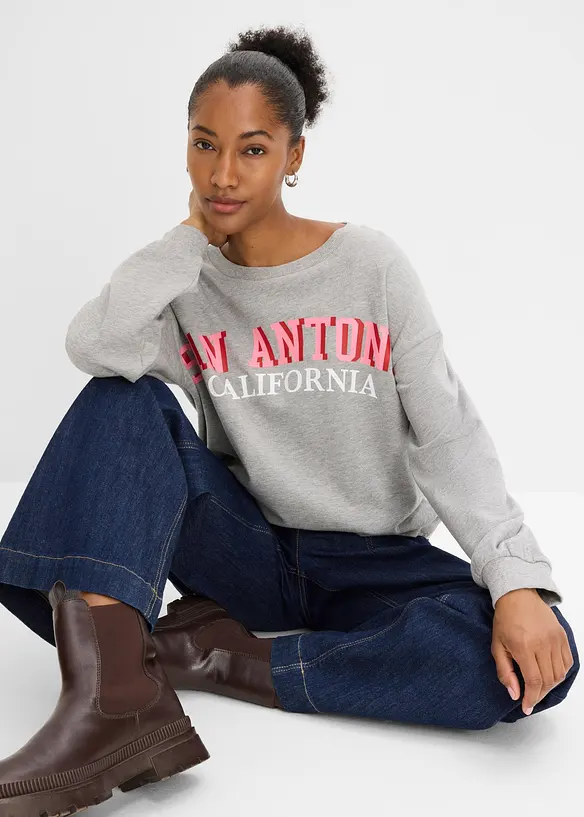 Sweatshirt i mjuk bomullsmix, bonprix