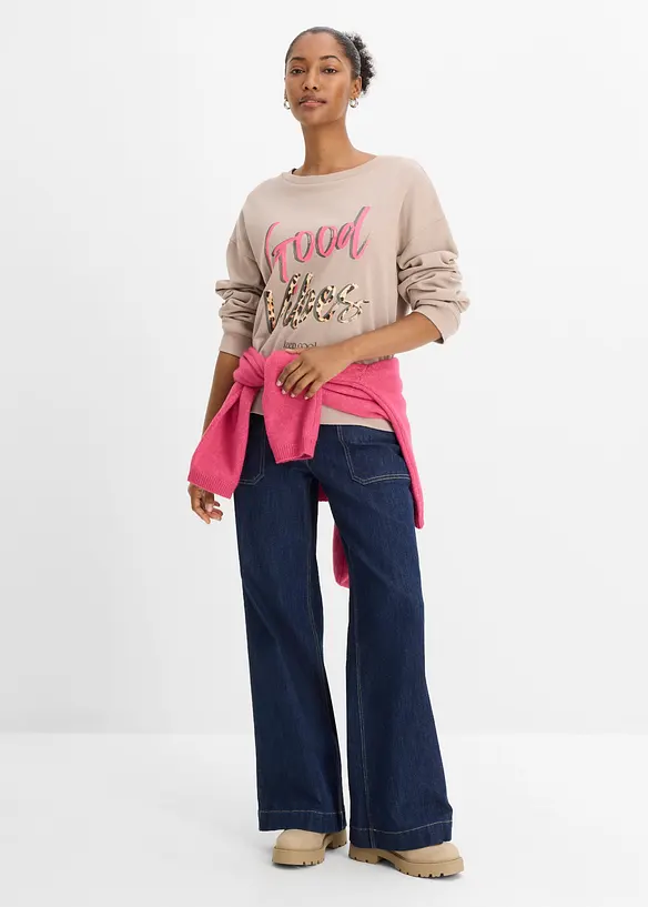 Sweatshirt i mjuk bomullsmix, bonprix