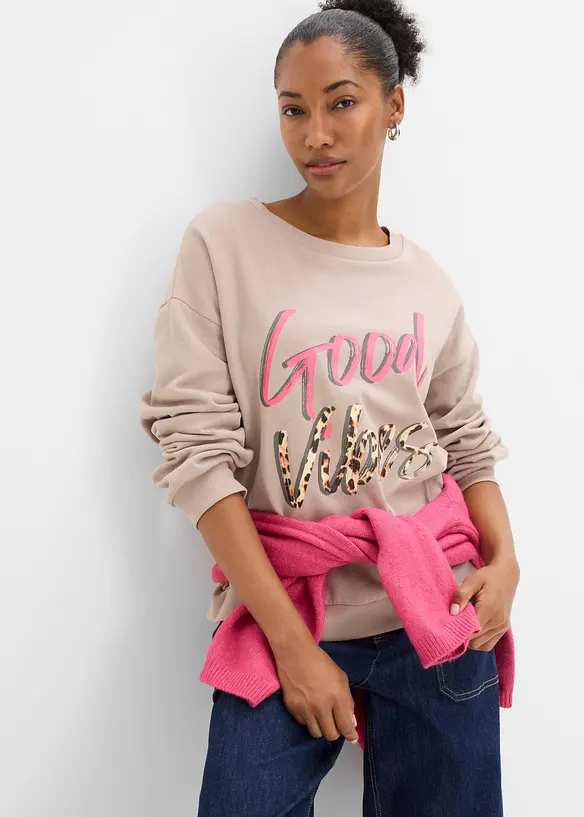 Sweatshirt i mjuk bomullsmix, bonprix