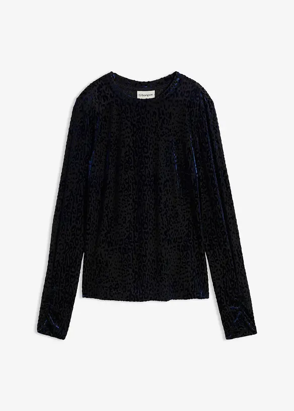 L&aring;ng&auml;rmad topp av sammet, bonprix