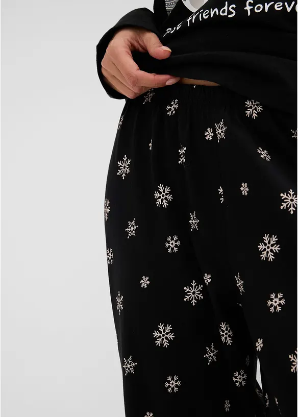 Pyjamas i bomull med sovmask, bonprix