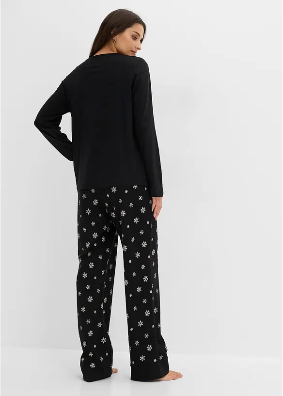 Pyjamas i bomull med sovmask, bonprix