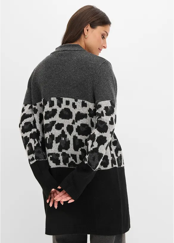 L&aring;ng cardigan med jacquardm&ouml;nster, bonprix