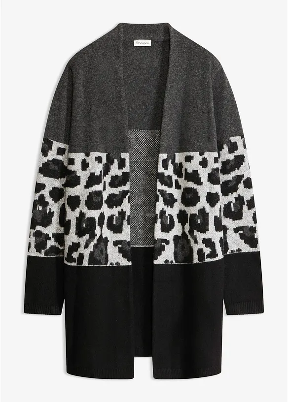 L&aring;ng cardigan med jacquardm&ouml;nster, bonprix
