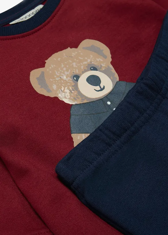 Sweatshirt och byxa av ekologisk bomull (2 delar), bonprix