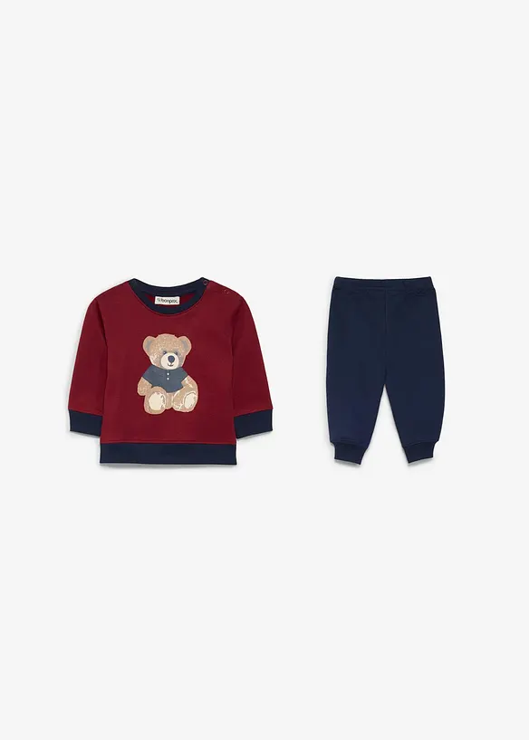 Sweatshirt och byxa av ekologisk bomull (2 delar), bonprix