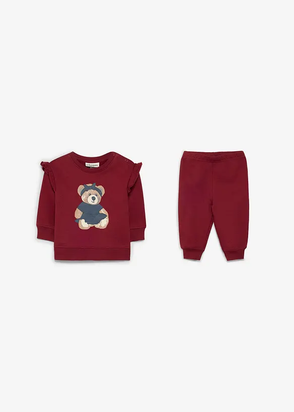 Sweatshirt och byxa av ekologisk bomull (2 delar), bonprix