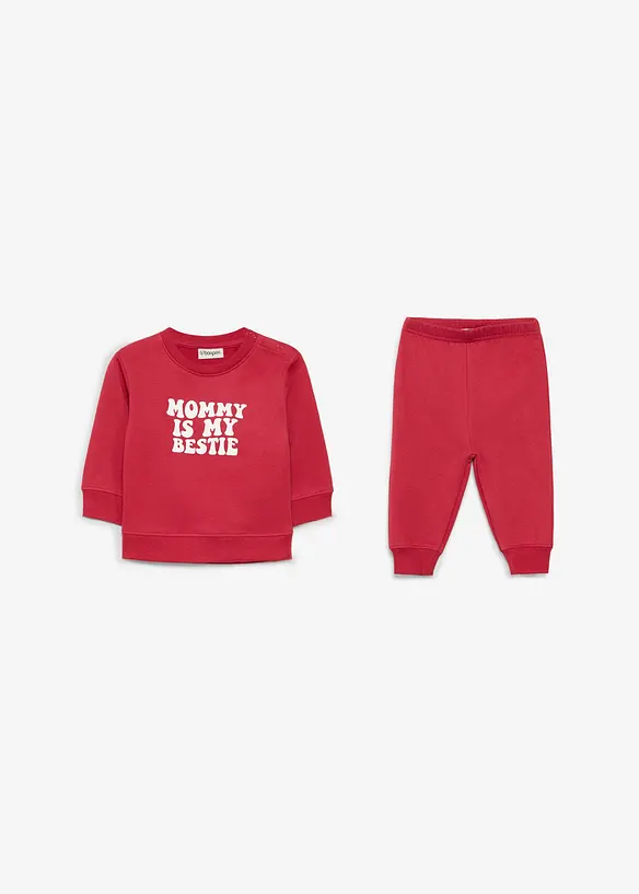 Sweatshirt och byxa av ekologisk bomull (2 delar), bonprix