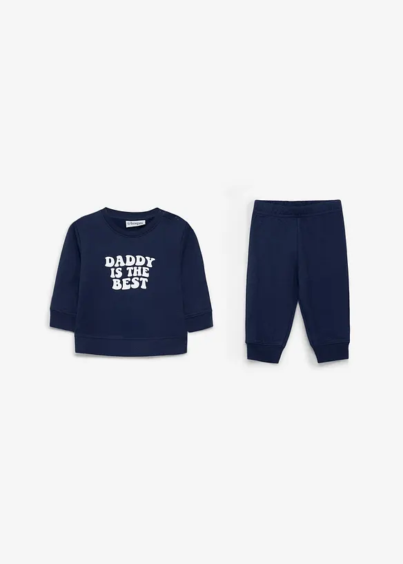 Sweatshirt och byxa av ekologisk bomull (2 delar), bonprix