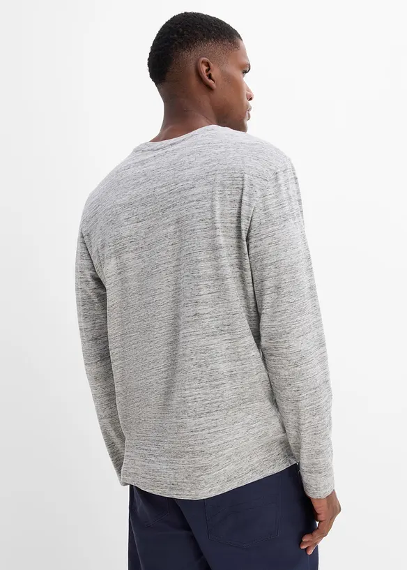 Melerad, l&aring;ng&auml;rmad T-shirt i bomullsmix (3-pack), bonprix