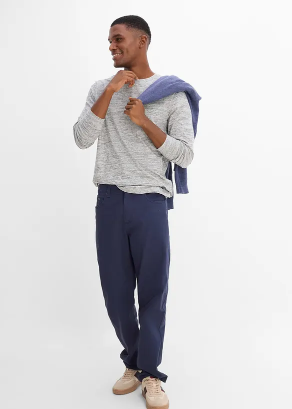 Melerad, l&aring;ng&auml;rmad T-shirt i bomullsmix (3-pack), bonprix