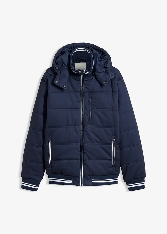 Quiltad jacka blusmodell med avtagbar huva, bonprix