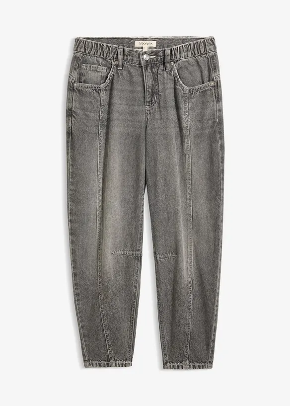Barrel Jeans Mid Waist, cropped, bonprix