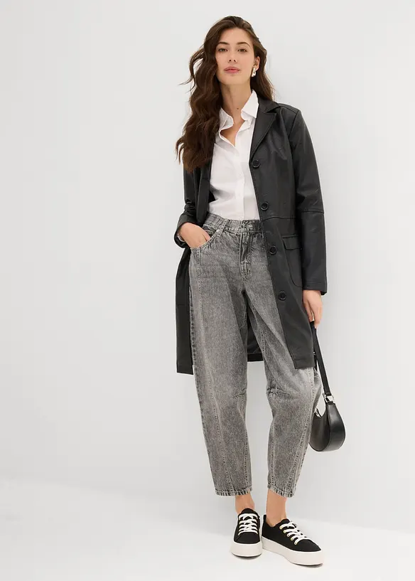 Barrel Jeans Mid Waist, cropped, bonprix