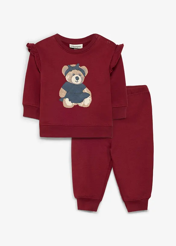 Sweatshirt och byxa av ekologisk bomull (2 delar), bonprix