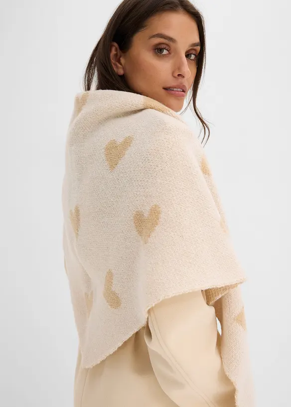 Scarf med hj&auml;rtm&ouml;nster, bonprix