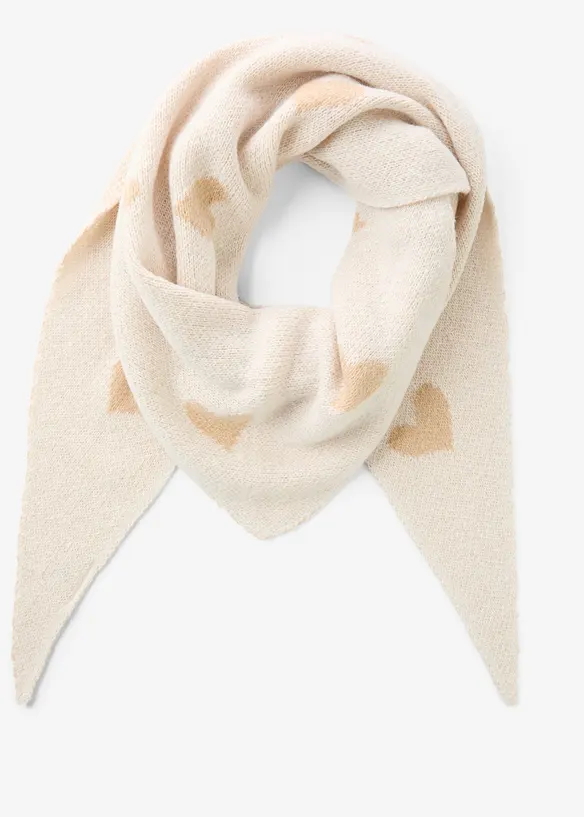 Scarf med hj&auml;rtm&ouml;nster, bonprix