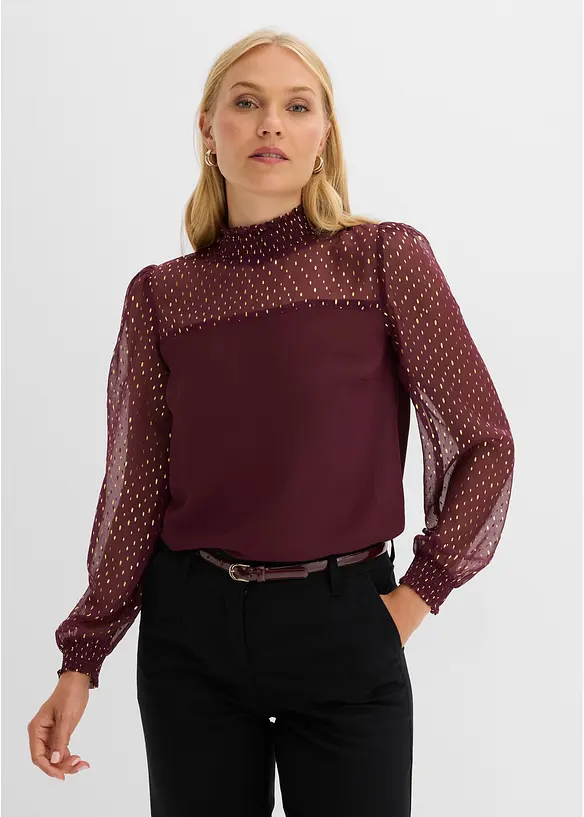 Blustunika med smockinf&auml;llning, bonprix