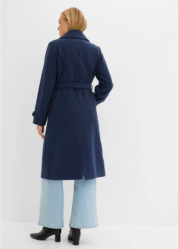 Vintertrenchcoat med yllelook, bonprix