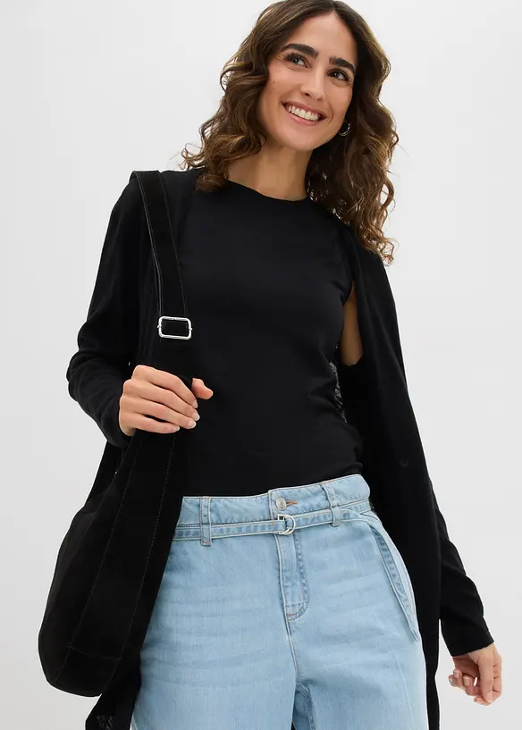 L&aring;ng cardigan utan kn&auml;ppning, bonprix