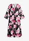 svart/pink, blommig