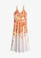 vit/orange, blommig