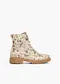 beige, blommig