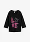 svart/neonpink, med tryck