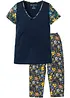 Kortärmad capripyjamas av ren bomull, bonprix