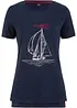 T-shirt i bomull med slits i sidan och tryck, bonprix