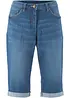 Stretchiga jeansbermudas med uppvikta benslut, bonprix