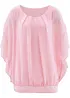 Chiffongblus med linne, bonprix