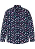 Långärmad skjorta med julmönster, smal passform, bonprix