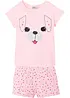 Pyjamas med shorts, av ren bomull (2 delar), bonprix