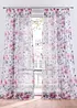 Gardin i återvunnen polyester med blommönster (1-pack), bonprix