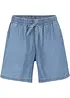 Tunna denimshorts med linne och bekväm midja, extra vida, bonprix