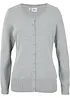 Finstickad cardigan  i basmodell med återvunnen bomull, bonprix