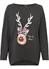 Off shoulder-topp med julmotiv, bonprix