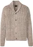 Cardigan med ribbstickat mösnter, bonprix