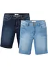 Stretchiga jeansbermudas (2-pack), Regular Fit, bonprix