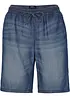 Tunn denimbyxa med lin, bonprix