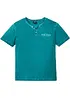 T-shirt i bomull med farfarskrage och tvättad look, bonprix
