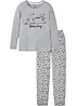 Pyjamas med sovmask och ekologisk bomull, bonprix