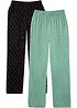 Lång pyjamasbyxa i bomull (2-pack), bonprix
