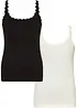 Ribbstickat linne av ren bomull (2-pack), bonprix