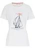 T-shirt i bomull med slits i sidan och tryck, bonprix