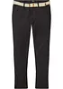 Stretchiga chinos med bekvämt snitt och skärp, normal passform, raka ben, bonprix