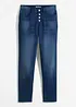 Fodrade jeans i boyfriendmodell med mjuk insida Mid Waist, bonprix