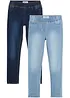 Jeggings med medelhög midja (2-pack), bonprix